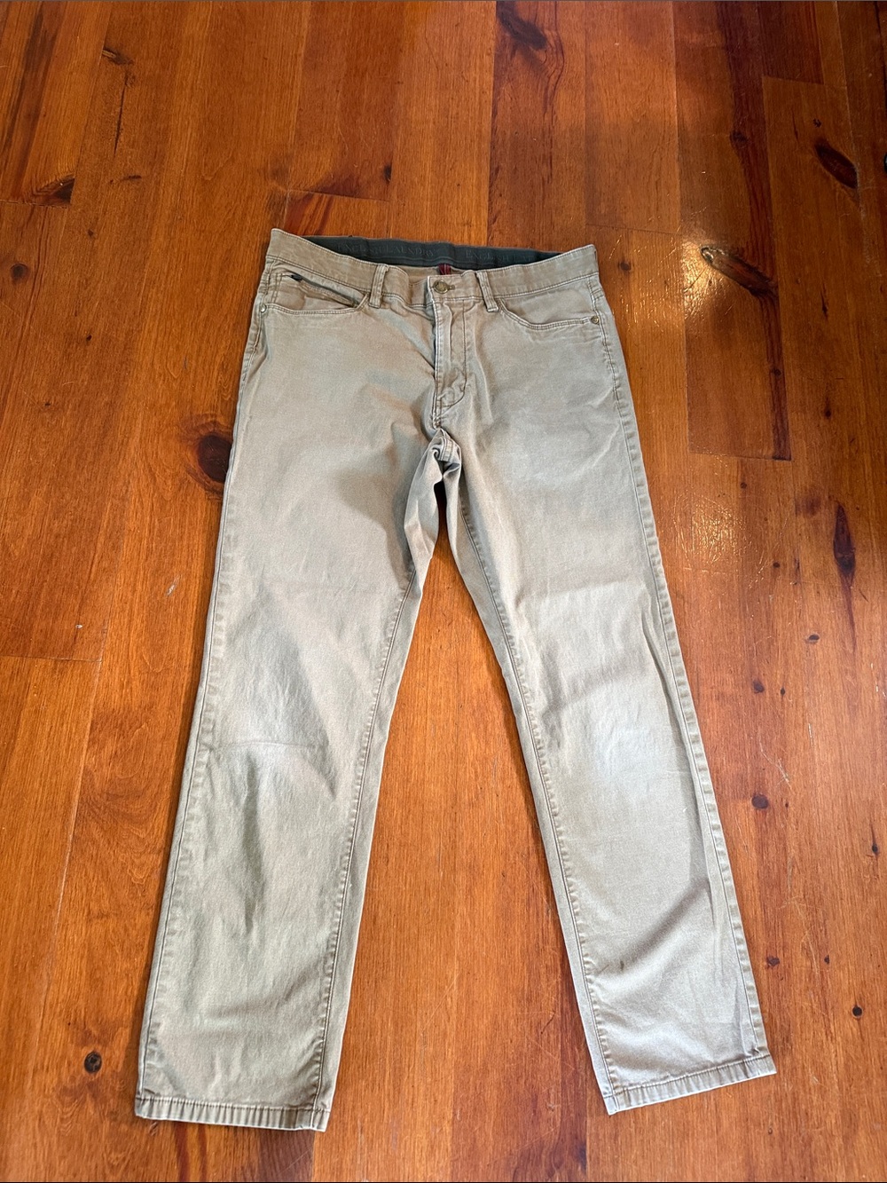 English Laundry Men's Classic Straight Fit Pants - Khaki size 32w/30L